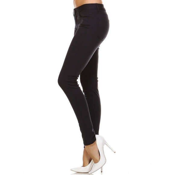 Pants - Women's Full Length Stretchy Leggings Ponte Pants